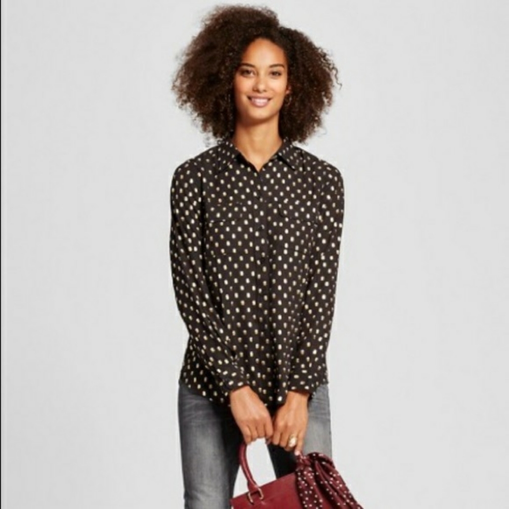 Victoria Beckham Who What Wear Polka dots Blouse - Picture 4 of 8